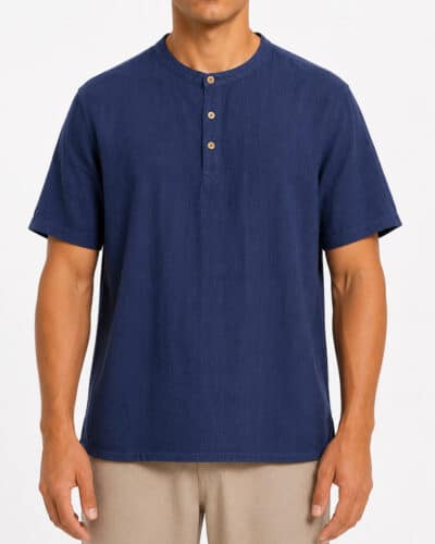 IMPERIAL T-shirt serafino in cotone con bottoni T84063P007 Blu