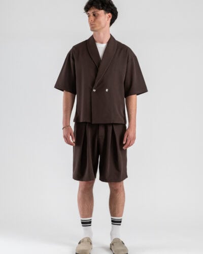 Coordinato over con Giacca M/M un petto e mezzo + Jorts GR584 Moro