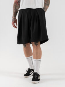 Coordinato over con Giacca MM un petto e mezzo + Jorts GR584 Nero (1)