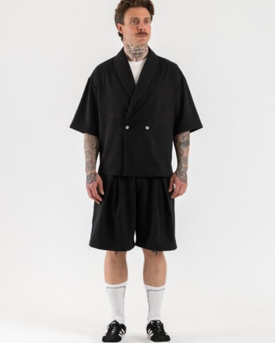Coordinato over con Giacca M/M un petto e mezzo + Jorts GR584 Nero