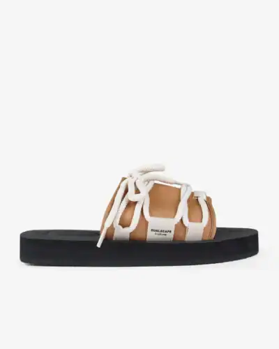 DUALSCAPE Ciabatte unisex con cordini intrecciati gomma URBANTIDE C15 Marrone