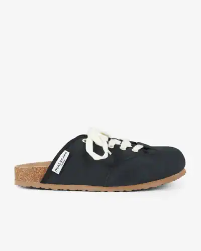 DUALSCAPE Sabot unisex in pelle con lacci VELVERA C01 Nero