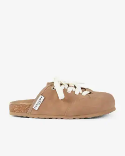 DUALSCAPE Sabot unisex in pelle con lacci VELVERA C07 Marrone