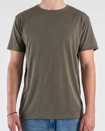 ESTASI T-shirt slim in modal URANO Verde Militare