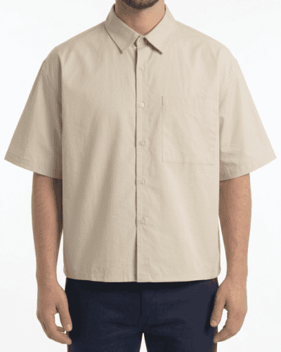 ESTASI Camicia in cotone leggero a M/M con colletto e bottoni LOS ANGELES Beige