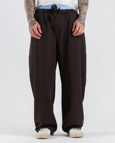 IMPERIAL Pantalone balloon fit con coulisse in vita e finta mutanda PE8JLBQ Caffè