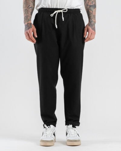IMPERIAL Pantalone da abito con gamba morbida e coulisse in vita PC8QLBQ Nero