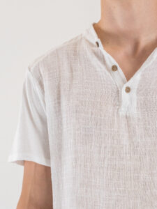 IMPERIAL T-shirt serafino in cotone con bottoni T84063P007 Bianco (1)