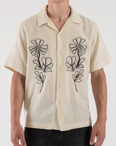 ONLY&SONS Camicia a mezza manica ricamata JACKSON 22037207 White Bone Black