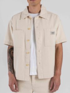ONLY&SONS Camicia boxy fit da coordinato a MM con bottoni e tasconi frontali ZEALAND 22038346 Ecrù (2)