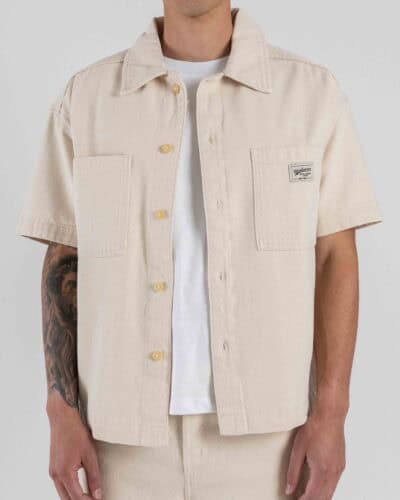 ONLY&SONS Camicia boxy fit da coordinato a M/M con bottoni e tasconi frontali ZEALAND 22038346 Ecrù
