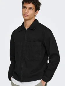 ONLY&SONS Giacchetta boxy over in cotone con tasconi e zip CASSEL 22036039 Black 4