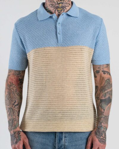 OVER-D Polo regular in crochet OE1S2S6M45 Celeste