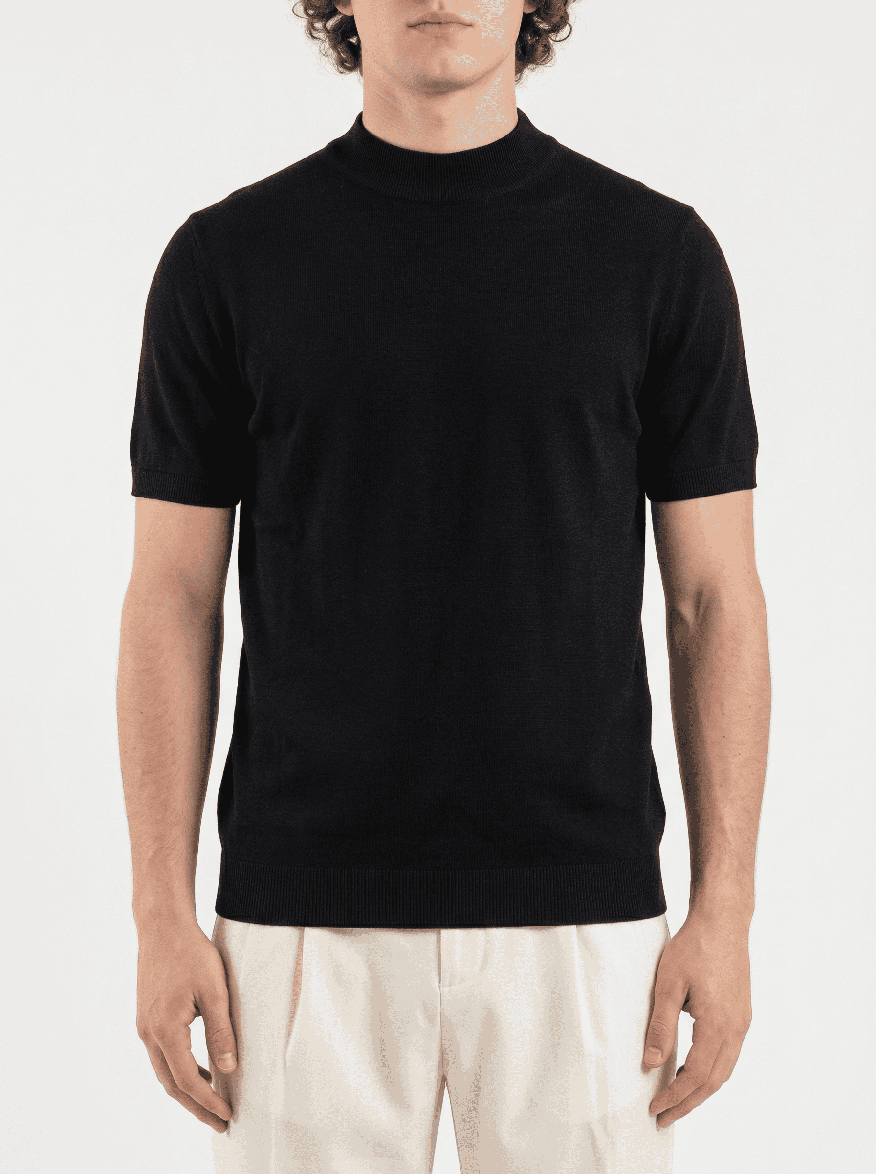 T-shirt regular in maglia a m/m MT922 Black