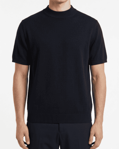 T-shirt regular in maglia a m/m MT922 Black