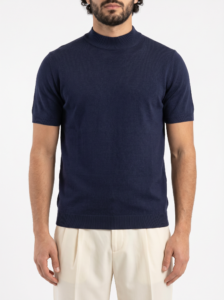 T-shirt regular in maglia a mm MT922 Blu (1)