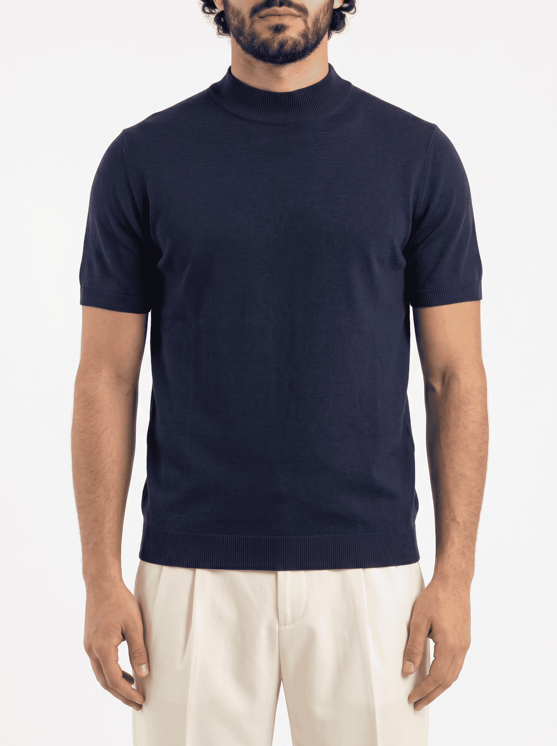 T-shirt regular in maglia a m/m MT922 Blu