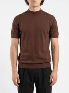 T-shirt regular in maglia a mm MT922 Coffee
