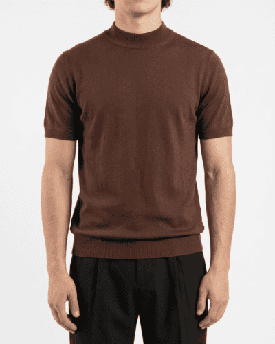 T-shirt regular in maglia a m/m MT922 Coffee