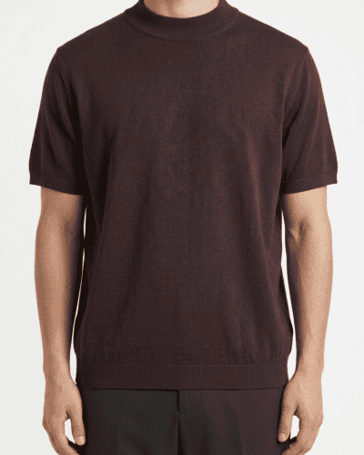 T-shirt regular in maglia a m/m MT922 Coffee