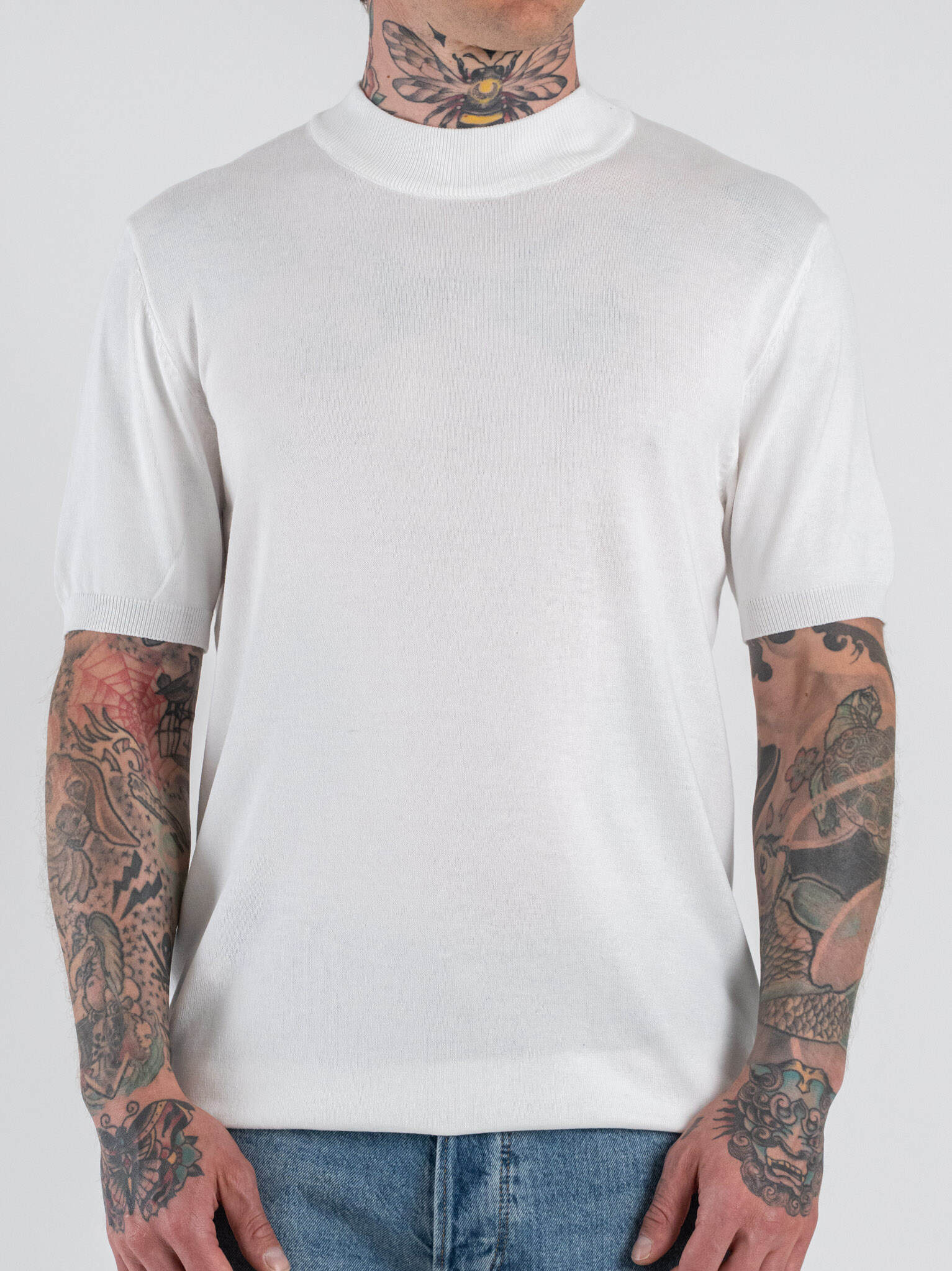 T-shirt regular in maglia a m/m MT922 White