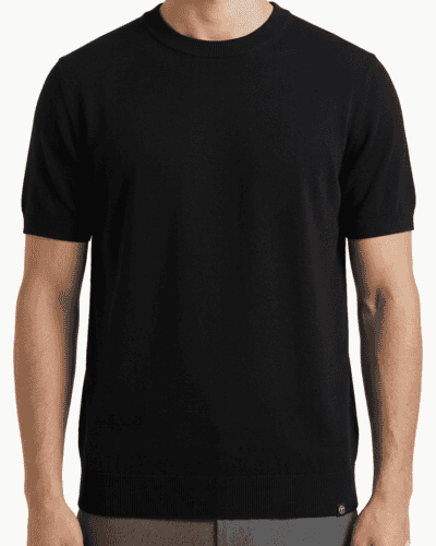TELAMIRA Maglia girocollo in viscosa 007 Nero
