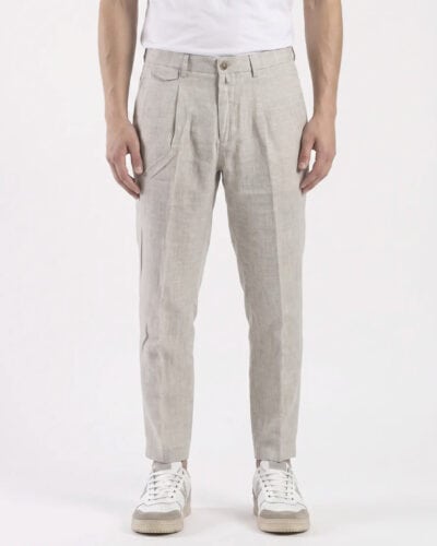 GIANNI LUPO Pantalone da abito regular in lino GL01OBD Sand