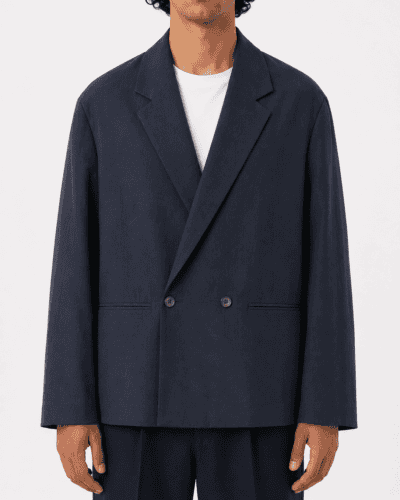 IMPERIAL Giacca over un petto e mezzo in lino JZ1MLSJ Navy