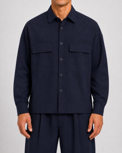 IMPERIAL Camicia boxy fit da coordinato a manica lunga con colletto e tasche frontali C89793KSH3 Blu