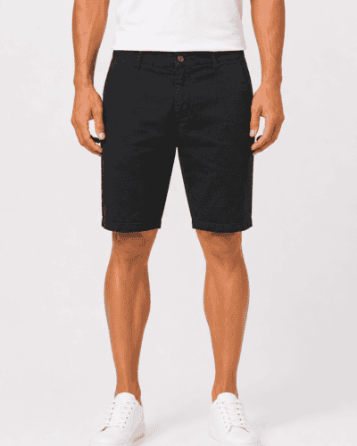 TELAMIRA Bermuda liscio in cotone AC305 Nero