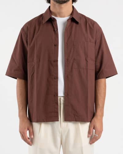 ESTASI Camicia in cotone leggero a M/M con colletto e bottoni LOS ANGELES Moro