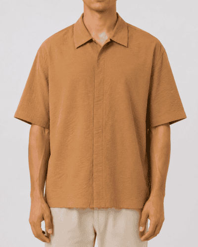 IMPERIAL Camicia boxy fit a M/M da coordinato C5441C5022 Beige