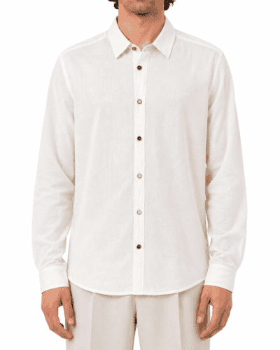 IMPERIAL Camicia regular in cotone a manica lunga con colletto e bottoni a contrasto C64073415 Beige