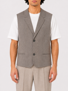 IMPERIAL Gilet regular da coordinato a righe sottili L924LDB Brown