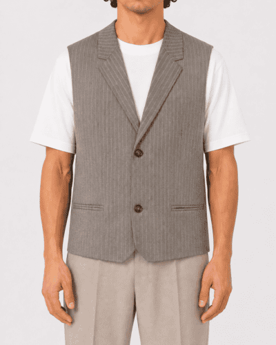 IMPERIAL Gilet regular da coordinato a righe sottili L924LDB Brown
