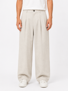 IMPERIAL Pantalone baggy da abito lavorato con pences PD3MLBV Ecrù