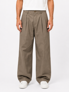 IMPERIAL Pantalone baggy da abito sfrangiato con pences PE7LLBO Fango