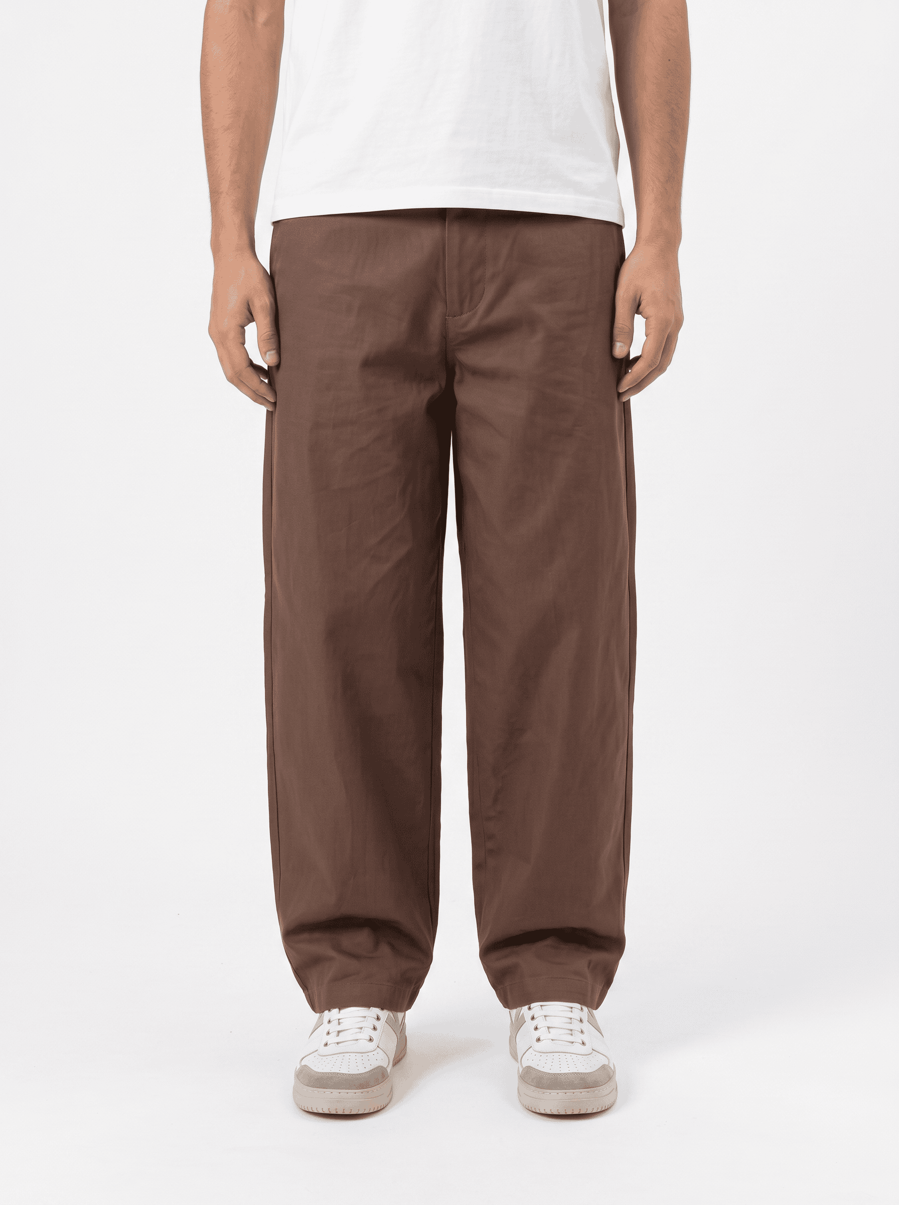 IMPERIAL Pantalone baggy in cotone elasticizzato PE6FLCD Moro