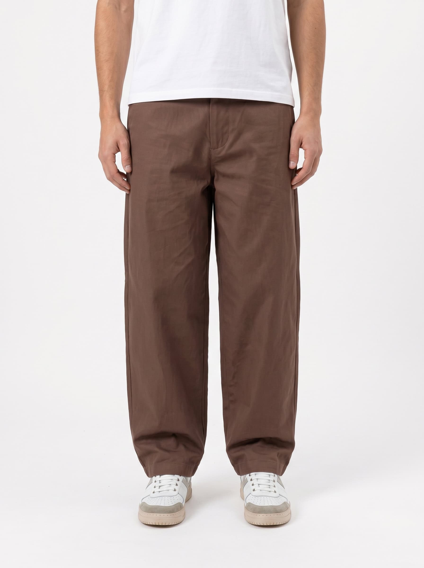 IMPERIAL Pantalone baggy in cotone elasticizzato PE6FLCD Moro