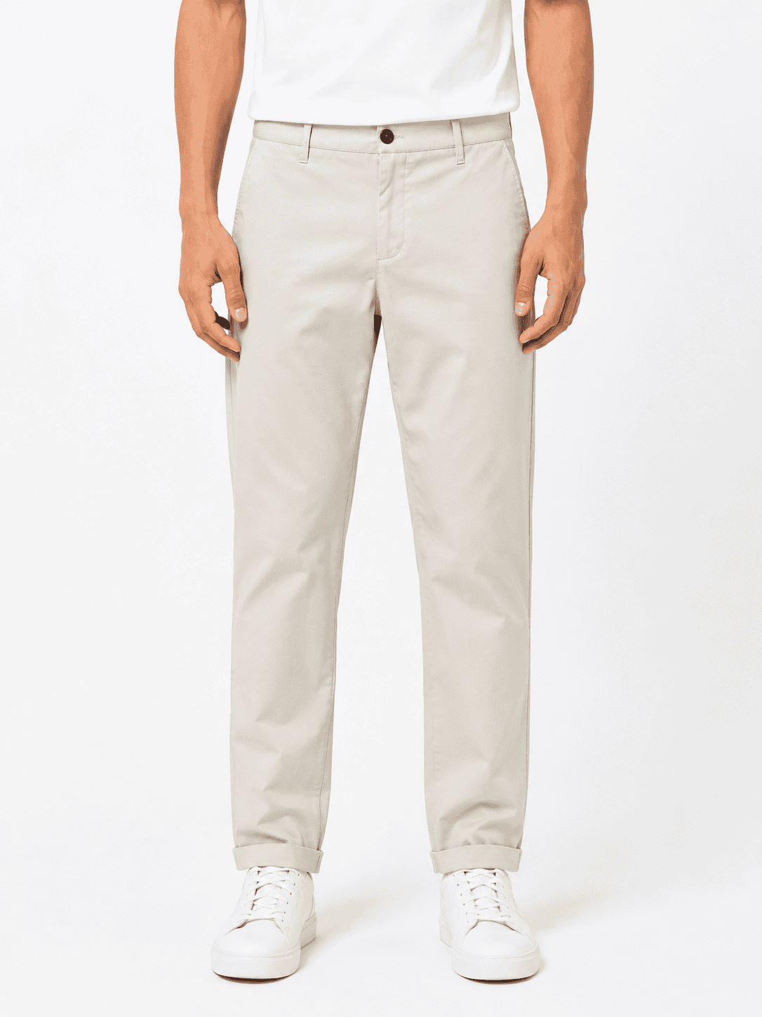 IMPERIAL Pantalone chinos da abito PWB0LBQ Gesso
