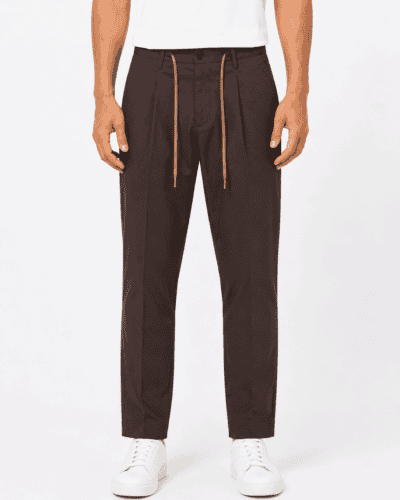 IMPERIAL Pantalone chinos da abito con coulisse P8482P1626 Moro