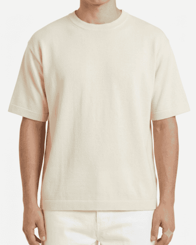 SEINSE Maglia regular girocollo con collo lavorato ME3257SS Off-White