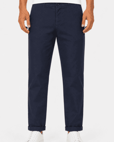 IMPERIAL Pantalone chinos da abito in lino PWB0LSJ Navy