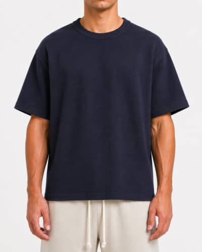 SEINSE Maglia regular girocollo con collo lavorato ME3257SS Navy