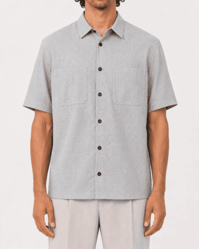 IMPERIAL Camicia boxy fit a M/M da coordinato con tasche frontali C1P8LAT Grigio