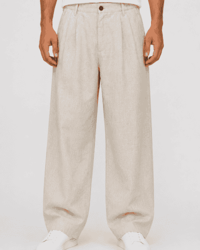 IMPERIAL Pantalone baggy da abito in lino PE6ILSJ Calce