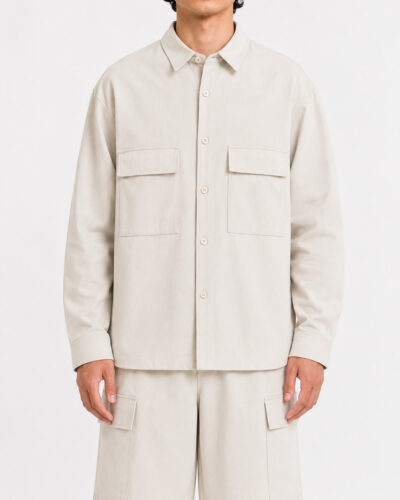 IMPERIAL Camicia boxy fit da coordinato a manica lunga con colletto e tasche frontali C89793KSH3 Beige
