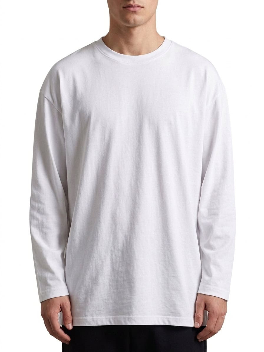 ONLY&SONS T-shirt basica over in cotone a manica lunga FRED 22039241 Bright White
