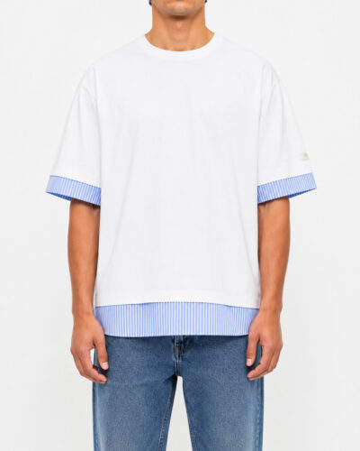 IMPERIAL T-shirt over con inserti camicia TAK5LCVL Bianco