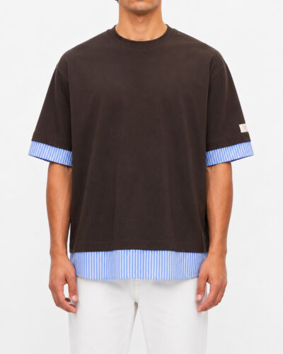IMPERIAL T-shirt over con inserti camicia TAK5LCVL Moro